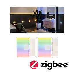 LumiTiles LED dlaždice čtvercová 2ks sada IP44 100x10mm 230/12V 2x0,75W stmívatelné 2700K bílá umělá hmota/hliník - PAULMANN Obrázek pro produkt LumiTiles LED dlaždice čtvercová 2ks sada IP44 100x10mm 230/12V 2x0,75W stmívatelné 2700K bílá umělá hmota/hliník - PAULMANN