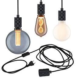 Neordic závěsné svítidlo Tilla vč. zástrčky E27 max. 20W černá stmívatelné kov - PAULMANN Obrázek pro produkt Neordic závěsné svítidlo Tilla vč. zástrčky E27 max. 20W černá stmívatelné kov - PAULMANN