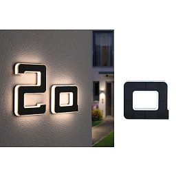 Solární LED domovní číslo a svítidlo písmeno A vč. vyměnitelné nabíjecí baterie IP44 3000K černá - PAULMANN Obrázek pro produkt Solární LED domovní číslo a svítidlo písmeno A vč. vyměnitelné nabíjecí baterie IP44 3000K černá - PAULMANN