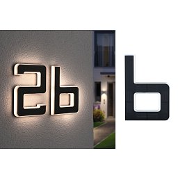 Solární LED domovní číslo a svítidlo písmeno B vč. vyměnitelné nabíjecí baterie IP44 3000K černá - PAULMANN Obrázek pro produkt Solární LED domovní číslo a svítidlo písmeno B vč. vyměnitelné nabíjecí baterie IP44 3000K černá - PAULMANN
