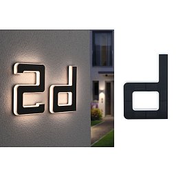 Solární LED domovní číslo a svítidlo písmeno D vč. vyměnitelné nabíjecí baterie IP44 3000K černá - PAULMANN Obrázek pro produkt Solární LED domovní číslo a svítidlo písmeno D vč. vyměnitelné nabíjecí baterie IP44 3000K černá - PAULMANN