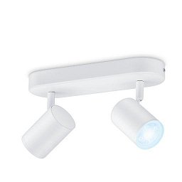 Stropní bodové svítidlo WiZ IMAGEO 8719514551770 LED GU10 2x4,9W 2x345lm 2700-6500K IP20 CRI90 bílé, stmívatelné - PHILIPS (929002658201) Obrázek pro produkt Stropní bodové svítidlo WiZ IMAGEO 8719514551770 LED GU10 2x4,9W 2x345lm 2700-6500K IP20 CRI90 bílé, stmívatelné - PHILIPS (929002658201)