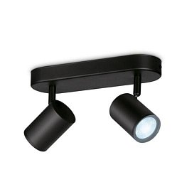 Stropní bodové svítidlo WiZ IMAGEO 8719514551831 LED GU10 2x4,9W 2x345lm 2700-6500K IP20 CRI90 černé, stmívatelné - PHILIPS (929002658501) Obrázek pro produkt Stropní bodové svítidlo WiZ IMAGEO 8719514551831 LED GU10 2x4,9W 2x345lm 2700-6500K IP20 CRI90 černé, stmívatelné - PHILIPS (929002658501)