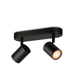 Stropní bodové svítidlo WiZ IMAGEO 8719514551954 LED GU10 2x4,9W 2x345lm 2200-6500K RGB IP20 CRI90 černé, stmívatelné - PHILIPS (929002659101) Obrázek pro produkt Stropní bodové svítidlo WiZ IMAGEO 8719514551954 LED GU10 2x4,9W 2x345lm 2200-6500K RGB IP20 CRI90 černé, stmívatelné - PHILIPS (929002659101)
