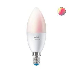 WiZ žárovka E14 C37 4,9W 470lm 2200-6500K, RGB 16 mil. barev, stmívatelná - PHILIPS Obrázek pro produkt WiZ žárovka E14 C37 4,9W 470lm 2200-6500K, RGB 16 mil. barev, stmívatelná - PHILIPS