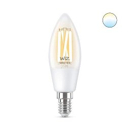 WiZ žárovka filament E14 C35 4,9W 470lm 2700-6500K, stmívatelná - PHILIPS (929002418901) Obrázek pro produkt WiZ žárovka filament E14 C35 4,9W 470lm 2700-6500K, stmívatelná - PHILIPS (929002418901)
