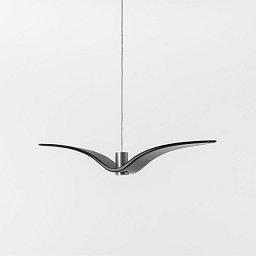 Night Birds, závěsné svítidlo, 5W LED, šedé kouřové sklo / masiv, délka 78cm - BROKIS A Obrázek pro produkt Night Birds, závěsné svítidlo, 5W LED, šedé kouřové sklo / masiv, délka 78cm - BROKIS A