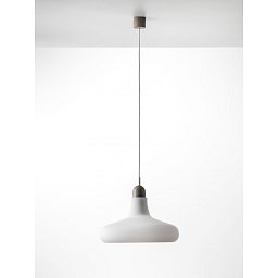 Shadows XL, závěsné svítidlo, ručně foukané sklo, triplex opál mat / voskovaný dub / bílý kabel, 5W LED, prům. 39,5cm - BROKIS A Obrázek pro produkt Shadows XL, závěsné svítidlo, ručně foukané sklo, triplex opál mat / voskovaný dub / bílý kabel, 5W LED, prům. 39,5cm - BROKIS A