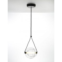 Capsula, závěsné svítidlo, vnější čiré + vnitřní čiré sklo / černý kov / černý kabel 7,5W LED 2700K, šířka 29,5cm - BROKIS A Obrázek pro produkt Capsula, závěsné svítidlo, vnější čiré + vnitřní čiré sklo / černý kov / černý kabel 7,5W LED 2700K, šířka 29,5cm - BROKIS A