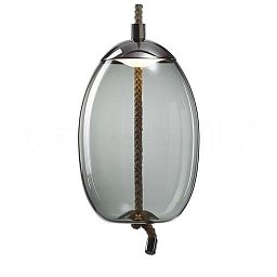 Knot Uovo, závěsné svítidlo, šedé kouřové sklo lesklé / černý chrom, 14W LED 2700K stmívatelné, prům.30cm - BROKIS C Obrázek pro produkt Knot Uovo, závěsné svítidlo, šedé kouřové sklo lesklé / černý chrom, 14W LED 2700K stmívatelné, prům.30cm - BROKIS C