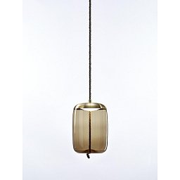 Knot Cilindro, závěsné svítidlo, hnědé kouřové sklo / mosaz, 14W LED 2700K stmívatelné, prům.30cm - BROKIS A Obrázek pro produkt Knot Cilindro, závěsné svítidlo, hnědé kouřové sklo / mosaz, 14W LED 2700K stmívatelné, prům.30cm - BROKIS A