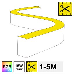 LED pásek SLC NEON FLEX SIDE RGB+W 3000K 15W 295LM 1-5M IP67 - TLG Obrázek pro produkt LED pásek SLC NEON FLEX SIDE RGB+W 3000K 15W 295LM 1-5M IP67 - TLG