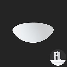 AURA V8 stropní/nástěnné skleněné polovestavné svítidlo bílá IP44 3000 K 15W LED nouzové kombinované 3 h - OSMONT Obrázek pro produkt AURA V8 stropní/nástěnné skleněné polovestavné svítidlo bílá IP44 3000 K 15W LED nouzové kombinované 3 h - OSMONT