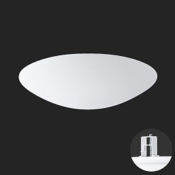 AURA V9 stropní/nástěnné skleněné polovestavné svítidlo bílá IP44 3000 K 35W LED nouzové kombinované 3 h - OSMONT Obrázek pro produkt AURA V9 stropní/nástěnné skleněné polovestavné svítidlo bílá IP44 3000 K 35W LED nouzové kombinované 3 h - OSMONT