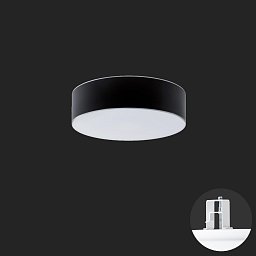 ERIS CV2 stropní/nástěnné skleněné polovestavné svítidlo bílá / bílo - černá IP44 4000 K 14W LED nouzové kombinované 3 h - OSMONT Obrázek pro produkt ERIS CV2 stropní/nástěnné skleněné polovestavné svítidlo bílá / bílo - černá IP44 4000 K 14W LED nouzové kombinované 3 h - OSMONT