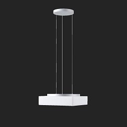 LINA LE7 závěsné skleněné svítidlo stříbrná / bílá IP40 4000 K 27W LED - OSMONT Obrázek pro produkt LINA LE7 závěsné skleněné svítidlo stříbrná / bílá IP40 4000 K 27W LED - OSMONT