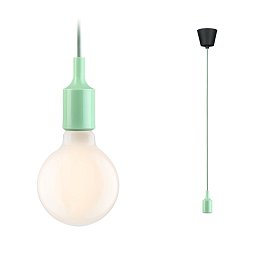 Neordic závěsné svítidlo Ketil E27 max. 60W světle zelená/černá stmívatelné Silikon/umělá hmota - PAULMANN Obrázek pro produkt Neordic závěsné svítidlo Ketil E27 max. 60W světle zelená/černá stmívatelné Silikon/umělá hmota - PAULMANN