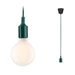 Neordic závěsné svítidlo Ketil E27 max. 60W zelená/černá stmívatelné Silikon/umělá hmota - PAULMANN Obrázek pro produkt Neordic závěsné svítidlo Ketil E27 max. 60W zelená/černá stmívatelné Silikon/umělá hmota - PAULMANN