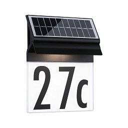 Solární LED domovní číslo a svítidlo Neda IP44 3000K černá - PAULMANN Obrázek pro produkt Solární LED domovní číslo a svítidlo Neda IP44 3000K černá - PAULMANN
