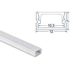 Přisazený hliníkový profil PM 12x7mm, včetně mléčného difuzoru 2m
2 m Obrázek pro produkt Přisazený hliníkový profil PM 12x7mm, včetně mléčného difuzoru 2m
2 m