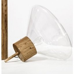 Svítidlo stolní přenosné MUFFINS D530 H526 transparentní sklo / dub evropský - voskovaný / černý kabel - BROKIS A Obrázek pro produkt Svítidlo stolní přenosné MUFFINS D530 H526 transparentní sklo / dub evropský - voskovaný / černý kabel - BROKIS A