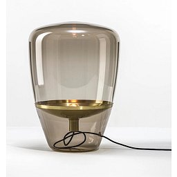 Stolní lampa BALLOONS SMALL výška 40cm E14 3W hnědá kouřová / mosaz / kabel tmavě šedý - BROKIS B Obrázek pro produkt Stolní lampa BALLOONS SMALL výška 40cm E14 3W hnědá kouřová / mosaz / kabel tmavě šedý - BROKIS B