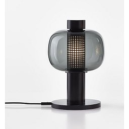 Stolní lampa BONBORI SMALL 418mm šedá kouřová transparentní / černý matný komaxit / kabel černý - BROKIS A Obrázek pro produkt Stolní lampa BONBORI SMALL 418mm šedá kouřová transparentní / černý matný komaxit / kabel černý - BROKIS A