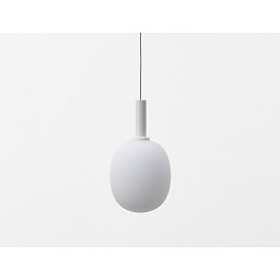 Závěsné svítidlo IVY SINGLE S triplex opál matovaný / bílý matný komaxit / stříbrný kabel - BROKIS A Obrázek pro produkt Závěsné svítidlo IVY SINGLE S triplex opál matovaný / bílý matný komaxit / stříbrný kabel - BROKIS A