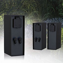 Plug & Shine sloupek se zásuvkami Rio IP44 antracit - PAULMANN Obrázek pro produkt Plug & Shine sloupek se zásuvkami Rio IP44 antracit - PAULMANN