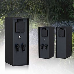 Plug & Shine sloupek se zásuvkami Rio soumrakový senzor IP44 antracit - PAULMANN Obrázek pro produkt Plug & Shine sloupek se zásuvkami Rio soumrakový senzor IP44 antracit - PAULMANN