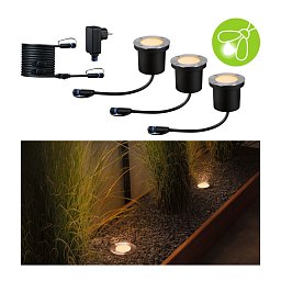 Plug & Shine LED zemní svítidlo Floor základní sada neláká hmyz IP67 2200K 3x4,5W antracit - PAULMANN Obrázek pro produkt Plug & Shine LED zemní svítidlo Floor základní sada neláká hmyz IP67 2200K 3x4,5W antracit - PAULMANN