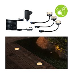 Plug & Shine LED zemní svítidlo Floor základní sada neláká hmyz IP67 2200K 3x2W 21VA stříbrná - PAULMANN Obrázek pro produkt Plug & Shine LED zemní svítidlo Floor základní sada neláká hmyz IP67 2200K 3x2W 21VA stříbrná - PAULMANN