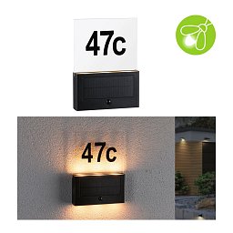 Solární LED domovní číslo a svítidlo Neda pohybové čidlo neláká hmyz IP44 2200K antracit - PAULMANN Obrázek pro produkt Solární LED domovní číslo a svítidlo Neda pohybové čidlo neláká hmyz IP44 2200K antracit - PAULMANN