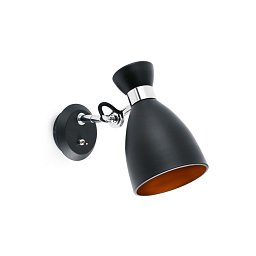 RETRO nástěnná lampa, černá a měď - FARO Obrázek pro produkt RETRO nástěnná lampa, černá a měď - FARO