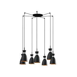 RETRO 7L závěsné svítidlo, černá a měď - FARO Obrázek pro produkt RETRO 7L závěsné svítidlo, černá a měď - FARO