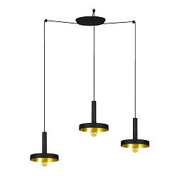 WHIZZ závěsné svítidlo, černá/zlatá, 3L - FARO Obrázek pro produkt WHIZZ závěsné svítidlo, černá/zlatá, 3L - FARO