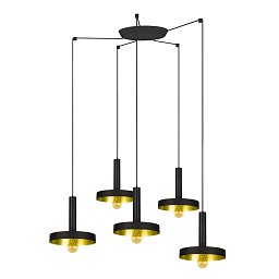 WHIZZ závěsné svítidlo, černá/zlatá, 5L - FARO Obrázek pro produkt WHIZZ závěsné svítidlo, černá/zlatá, 5L - FARO