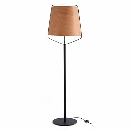 STOOD černá a dřevěná stojací lampa - FARO Obrázek pro produkt STOOD černá a dřevěná stojací lampa - FARO