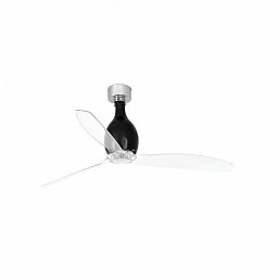 MINI ETERFAN M, černá/transparentní, stropní ventilátor s DC motorem - FARO Obrázek pro produkt MINI ETERFAN M, černá/transparentní, stropní ventilátor s DC motorem - FARO