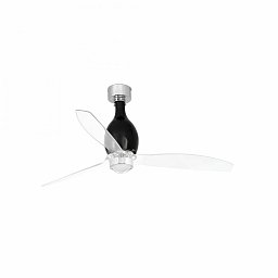 MINI ETERFAN M LED, černá/transparentní, stropní ventilátor s DC motorem - FARO Obrázek pro produkt MINI ETERFAN M LED, černá/transparentní, stropní ventilátor s DC motorem - FARO