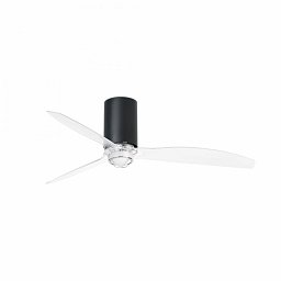 MINI TUBE FAN M LED, černá/transparentní, stropní LED ventilátor s DC motorem - FARO Obrázek pro produkt MINI TUBE FAN M LED, černá/transparentní, stropní LED ventilátor s DC motorem - FARO