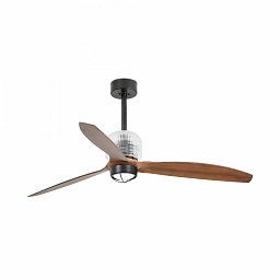 DECO FAN M LED, černá/dřevo, stropní LED ventilátor s DC motorem - FARO Obrázek pro produkt DECO FAN M LED, černá/dřevo, stropní LED ventilátor s DC motorem - FARO