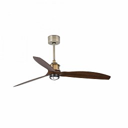 JUST FAN M LED, starozlatá/dřevo, stropní LED ventilátor s DC motorem - FARO Obrázek pro produkt JUST FAN M LED, starozlatá/dřevo, stropní LED ventilátor s DC motorem - FARO
