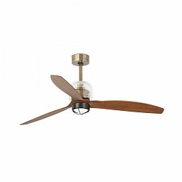 DECO FAN M LED, zlatá/dřevo, stropní LED ventilátor s DC motorem - FARO Obrázek pro produkt DECO FAN M LED, zlatá/dřevo, stropní LED ventilátor s DC motorem - FARO