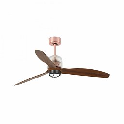 DECO FAN M LED, měď/dřevo, stropní LED ventilátor s DC motorem - FARO Obrázek pro produkt DECO FAN M LED, měď/dřevo, stropní LED ventilátor s DC motorem - FARO