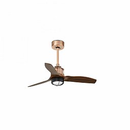 JUST FAN XS LED, měď/dřevo, stropní ventilátor 81cm - FARO Obrázek pro produkt JUST FAN XS LED, měď/dřevo, stropní ventilátor 81cm - FARO