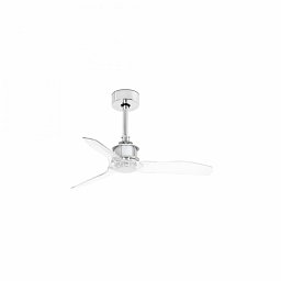 JUST FAN XS, chrom/transparentní, stropní ventilátor 81cm - FARO Obrázek pro produkt JUST FAN XS, chrom/transparentní, stropní ventilátor 81cm - FARO