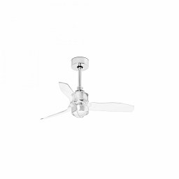 JUST FAN XS LED, chrom/transparentní, stropní ventilátor 81cm - FARO Obrázek pro produkt JUST FAN XS LED, chrom/transparentní, stropní ventilátor 81cm - FARO