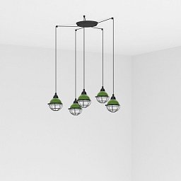 CLAIRE závěsné svítidlo, zelená 5L - FARO Obrázek pro produkt CLAIRE závěsné svítidlo, zelená 5L - FARO