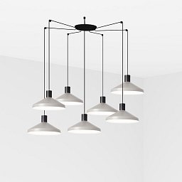 KOMBO 400 závěsné svítidlo, šedá, 7L - FARO Obrázek pro produkt KOMBO 400 závěsné svítidlo, šedá, 7L - FARO